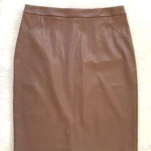 Women’s Carmel Brown Faux Leather Skirt size 10